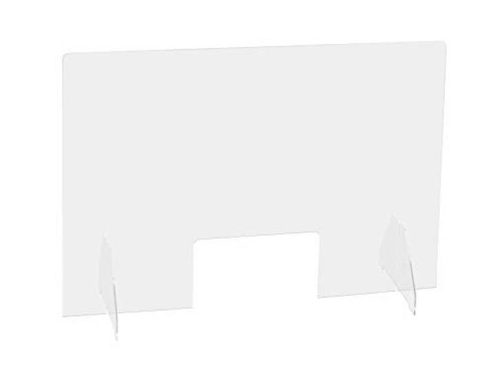 Exacompta - réf. 80458D - ExaScreen Barrière de protection contre les éternuements et les postillons - Vitrine Pare-haleine ou hygiaphone de comptoir (à poser) H58cmXL95cm
