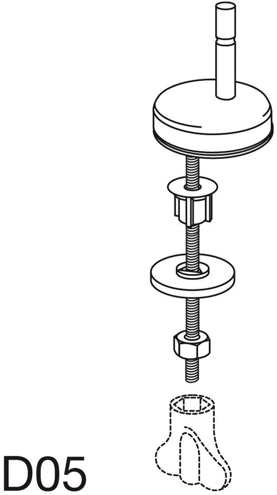 Pressalit universal hinge for lift-off D05999