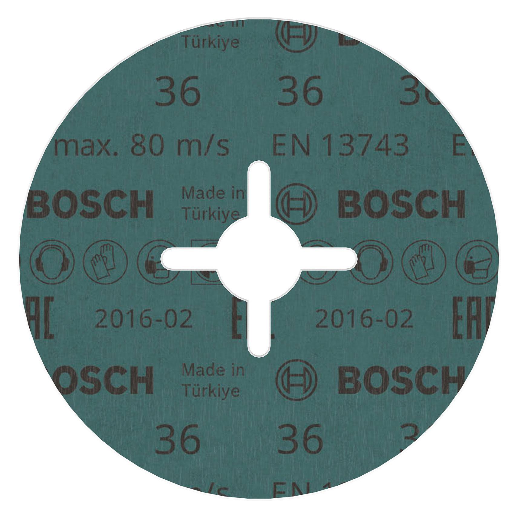 Bosch Professional Zubehör PRO R574 Fiberscheibe, 125 mm, G36 (2608607255)