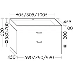Burgbad Mineralguss-Waschtisch+Waschtischunterschrank System 30 Preisgruppe 4 Sana Trend- oder SHMX101F5348C0001