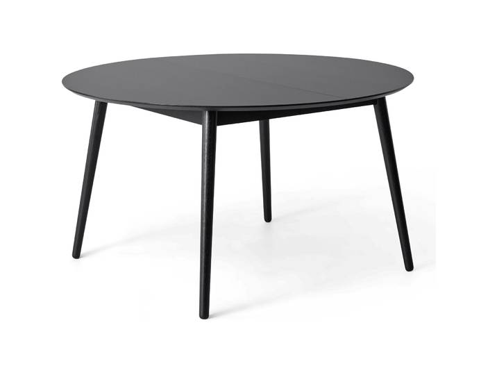 Runder Esstisch mit Verlängerung - Farbe: schwarz - Material: Laminat - 1269