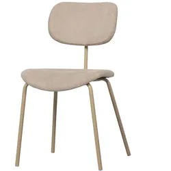 Esszimmerstuhl Link aus weichem Stoff, modern, Sand, gepolstert und bequem für Dein Zuhause
