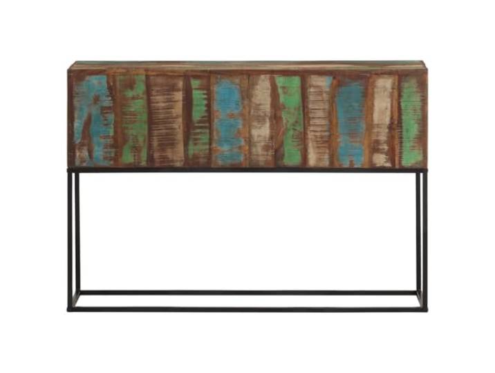 GKHPYURE Konsolentisch 110 x 30 x 75 cm aus Massivholz und Eisen Robuste Platte, Eisenfüße, ruhiger Stil, dekorative Gegenstände, Rahmen, Topfpflanzen, Montage erforderlich, Belastung 75