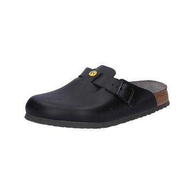 Pantolette BIRKENSTOCK "Boston ESD", Damen, Gr. 42, schwarz, Obermaterial: 100% Rindsleder Leather cow., Schuhe Pantolette