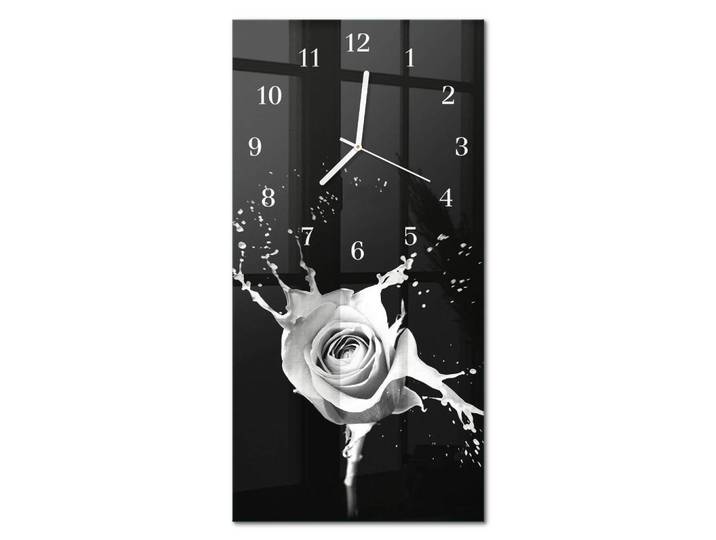 Tulup Wanduhr 30x60 cm - Flecken, Schwarz, Glas, Rechteckig, 30x60x0.4 cm, Dekoration, Uhren, Wanduhren