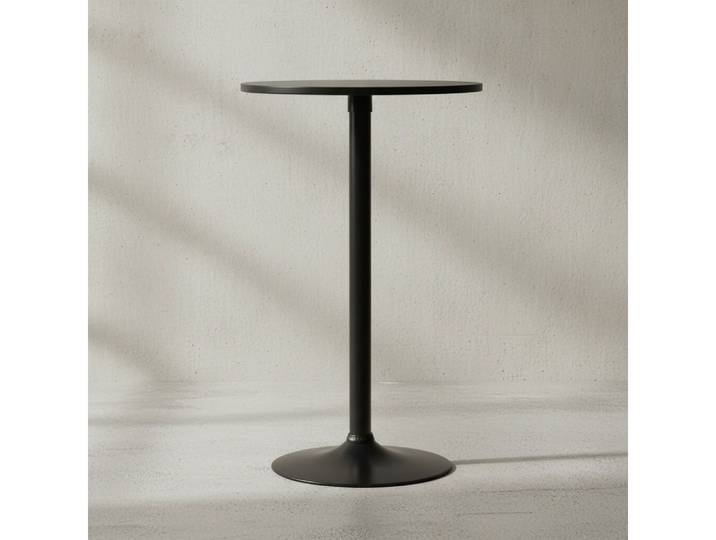 KADIMA DESIGN Bartisch Design Bartisch Schwarz Stehtisch Ø 60 cm Metall / Holz (Messetisch Modern), Partytisch Bistrotisch 100 cm Hoch