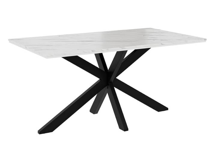 Table à manger industriel 90 cm blanc / noir