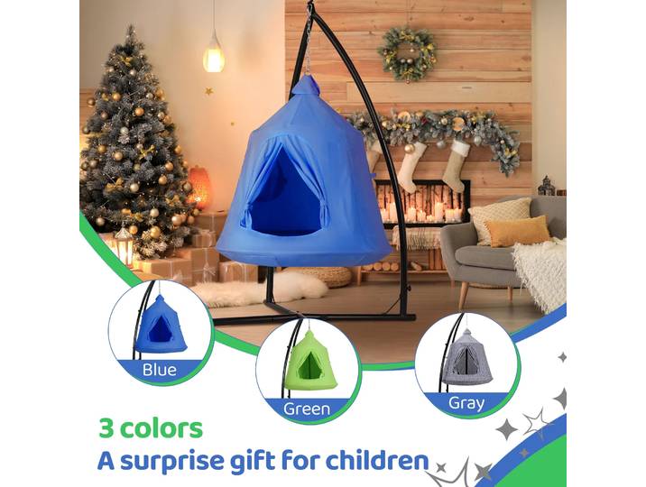 Hamac suspendu x-support avec tente d'arbre, tente de jeu, support de chaise pivotante en métal d'intérieur, panier à œufs extérieur, siège de Patio avec Support