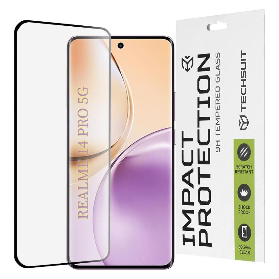 Techsuit - 111D Full Cover / Full Glue Glass - Realme 14 Pro - Black (Realme 14 Pro) (56365908)