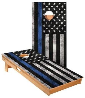 Skip's Garage Thin Blue Line Cornhole Boards