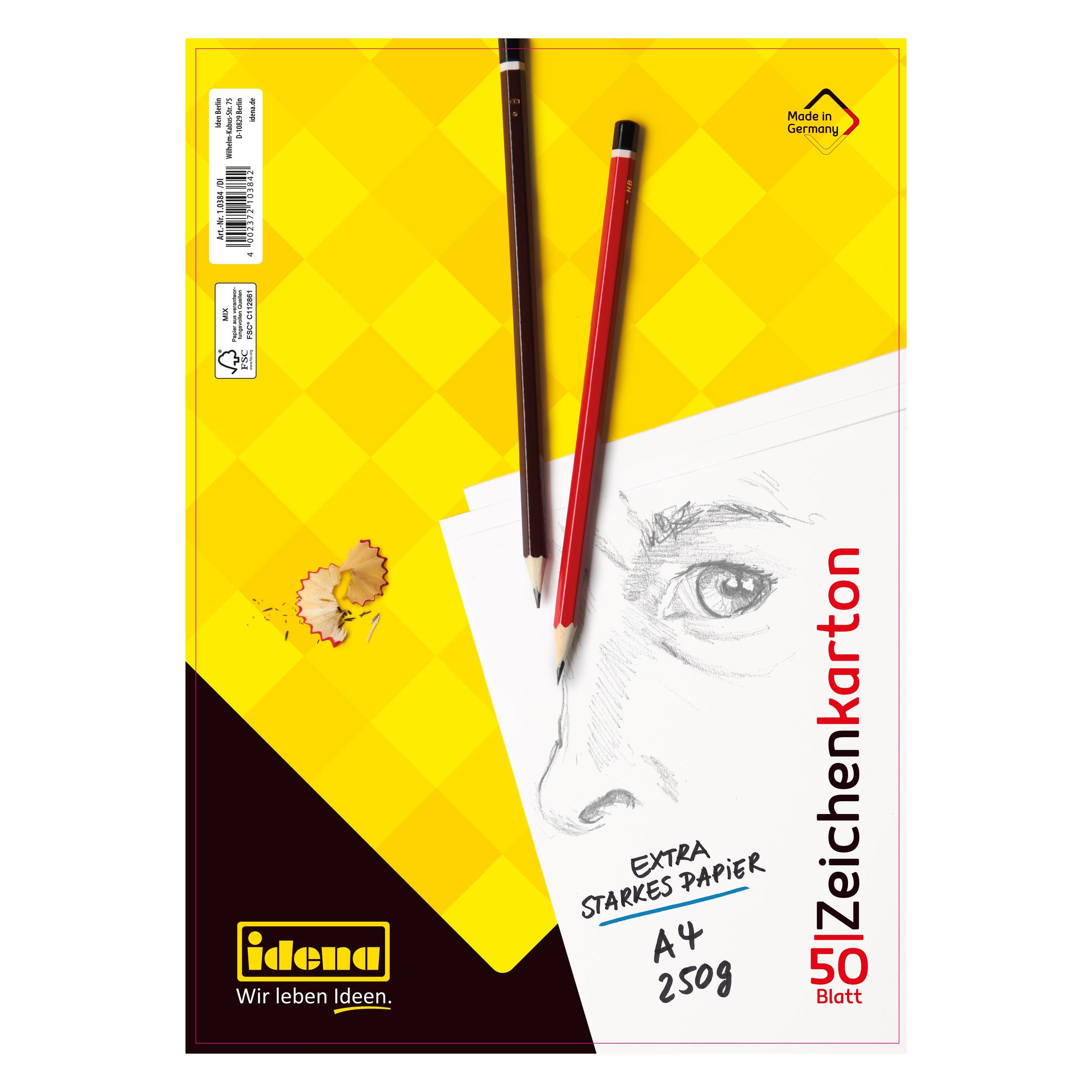 Idena Zeichenkarton A4 50 Blatt 250g FSC-Mix (250 g/m², 50x) (22691792)