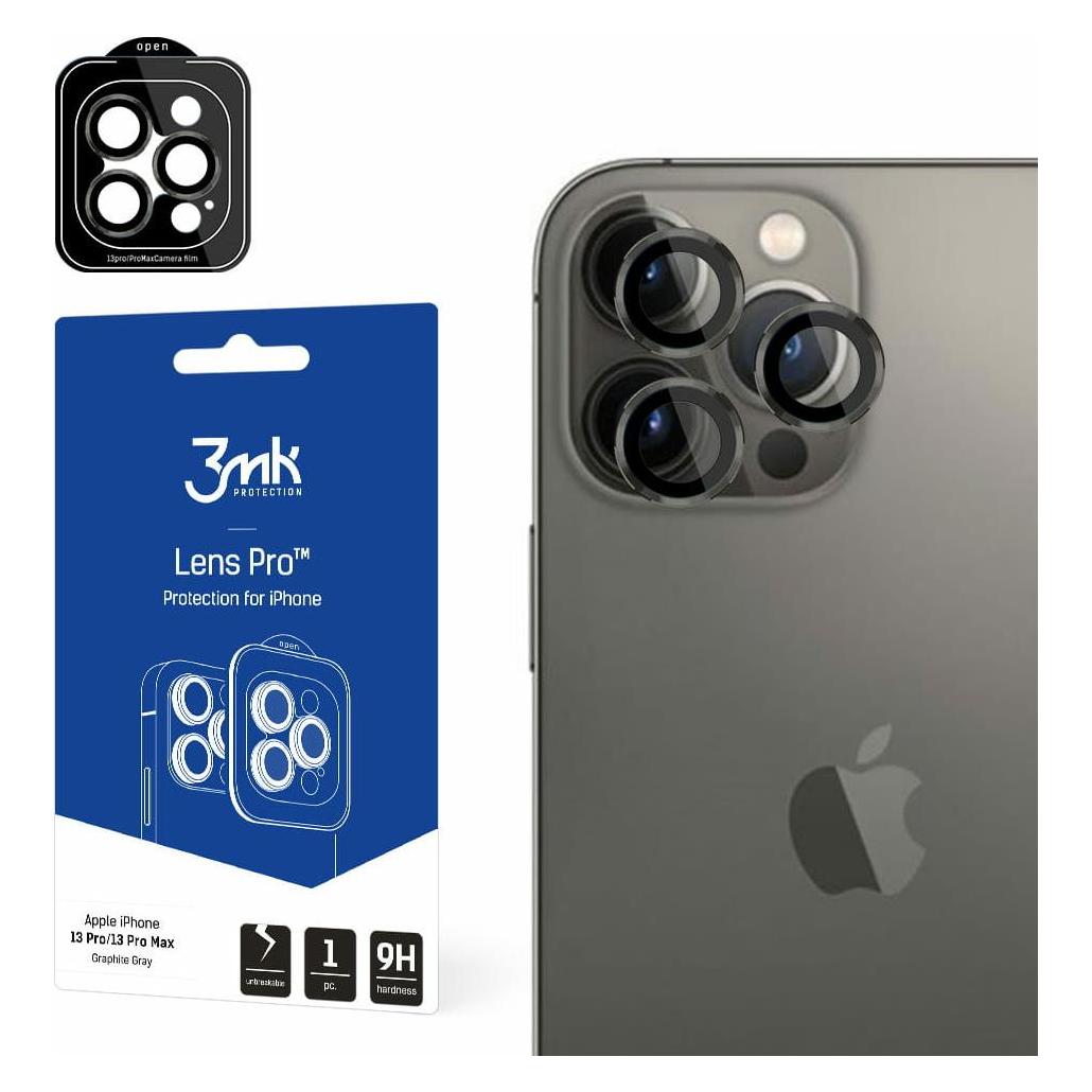 3MK iPhone 13 Pro/13 Pro Max - Lens Protection Pro (1 Stk., Apple iPhone 13 Pro, Apple iPhone 13 Pro Max) (3mk Lens Protection Pro Graphite Gray(1)-0)