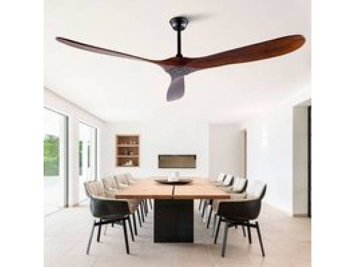 Ventilateur De Plafond 70 Pouces Sans Lumière Ventilateur Bois FloraGrace Pour Salon Avec Télécommande 183x183x32cm
