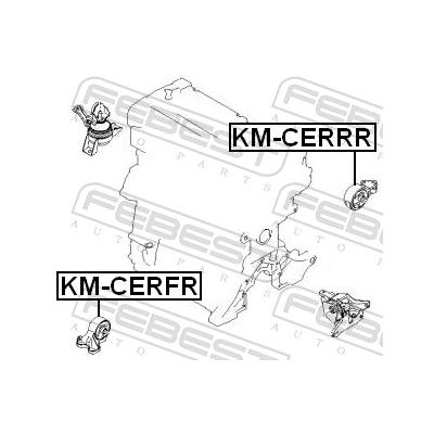 FEBEST Lagerung, Motor KM-CERRR hinten für HYUNDAI