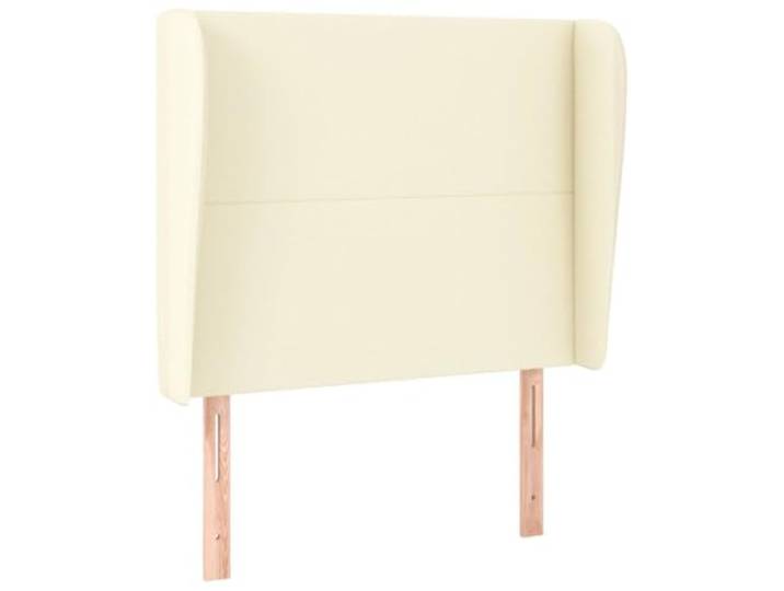 Makastle Kopfteil mit Ohren Creme 93x23x118/128 cm Kunstleder Höhenverstellbar