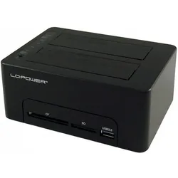 LC-Power LC-DOCK-U3-CR (USB-A, 3 Ports), Dockingstation + USB Hub, Schwarz