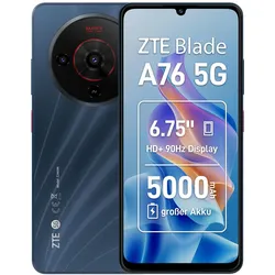 ZTE Blade A76 5G 128GB/4GB - Stardust Black (128 GB, Stardust Black, 6.75", Dual SIM, 5G), Smartphone, Schwarz