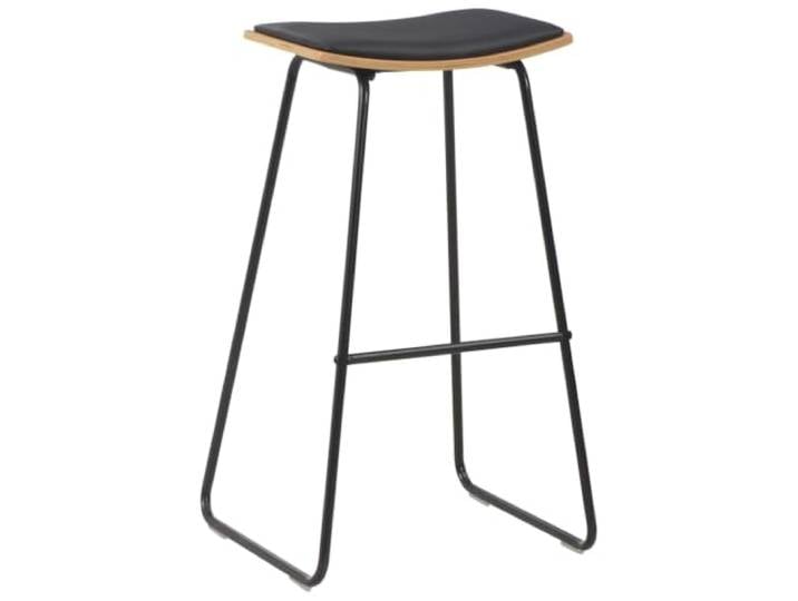 HKLGBVCR Barhocker, 2-teilig, Schwarz, Kunstleder, Sperrholz, Stahl Schlichtes Design, bequemer Sitz, einfache Pflege, Verwendung im Innenbereich