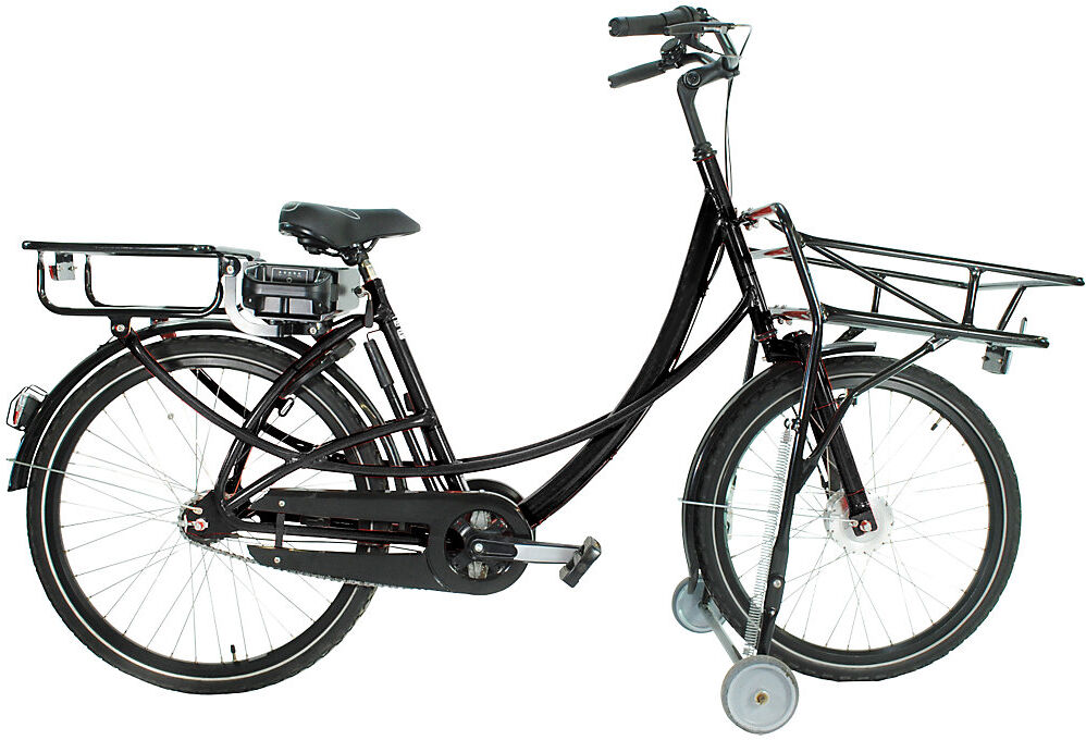 kaiserkraft Transportfahrrad B01 eDrive, mit Rücktrittbremse, schwarz, 5-Gang-Schaltung