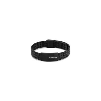 Edelstahlarmband TOMMY HILFIGER "NAUTICAL MESH", schwarz, Armbänder, Damen, 19cm, Edelstahl, Edelstahlarmband