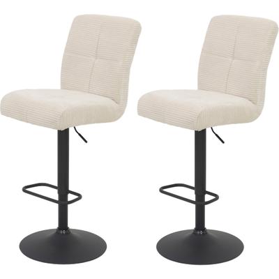 Barhocker HELA "LENI", beige (creme, schwarz), B:44cm H:102cm T:57cm, 92% Polyester;8% Polyamid, Hocker, Barhocker, Komfortsitz mit Federkorb