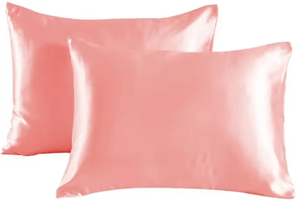 Inspire Picks 2 Piece Satin Silk Pillowcase Set Super Soft Hair And Beauty Pillow Cases Standard Size orange 20 40 In