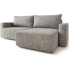 ECKSOFA BELISE BL Hellgrau Chenille mit Schlaffunktion