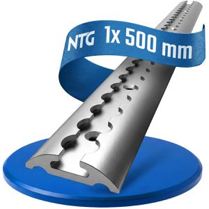 NTG Airlineschiene Standard, zum Kleben & Schrauben, 50 cm, aus Aluminium, silber, halbrund