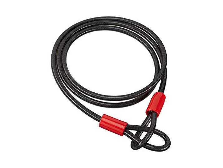 Relaxdays Câble 2 m\, pour vélos et Bagages\, en Acier avec revêtement\, antivol Deux-Roues\, Noir