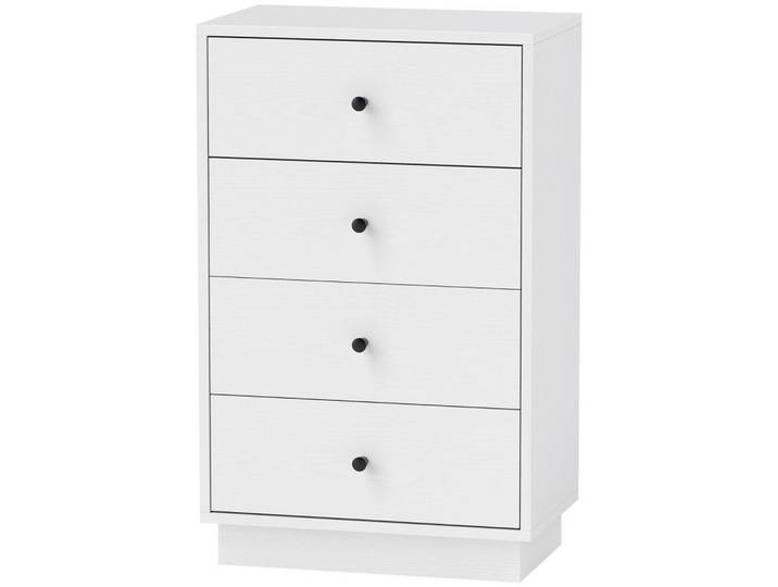 ComfortXL Kommode De-38020 47/29/75 cm mit 4 Schubladen Weiß, 47x75x29 cm, Kleinmöbel, Kommoden, Kommoden