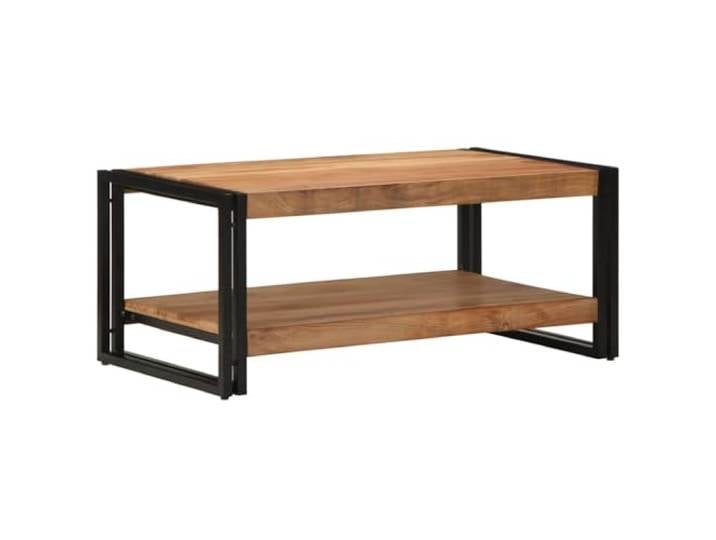 YUTAASU Couchtisch 90x50x38 cm Massivholz Akazie Stabiles Eisengestell, Vielseitig als Beistelltisch, Pflegeleichte Oberfläche, Einzigartige Maserung