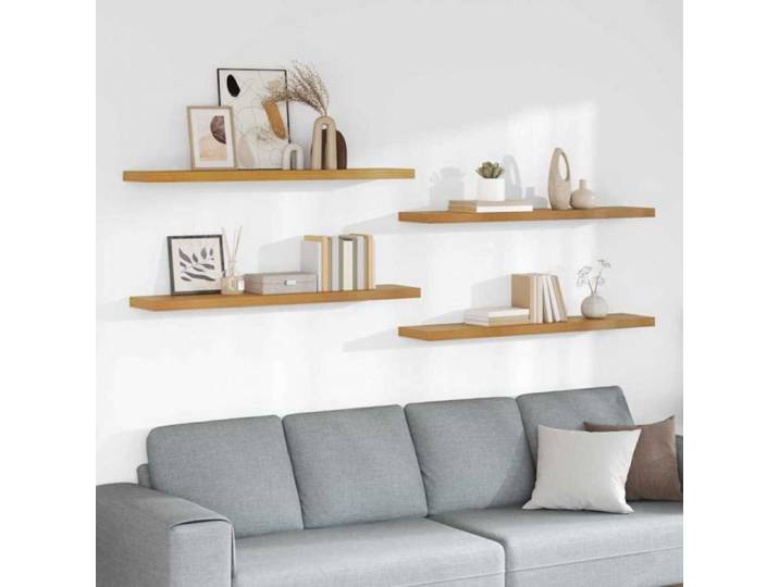 Étagère murale - VIDAXL - Lot 4 étagères - Beige - Bois d'ingénierie - 120 x 23 5 x 4 cm
