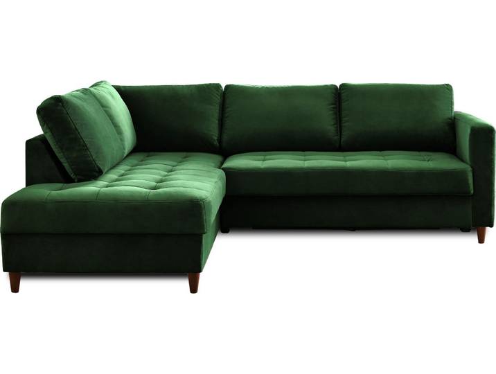 Lisa Design Anna - canapé d'angle gauche - 5 places - convertible - en velours \, Vert