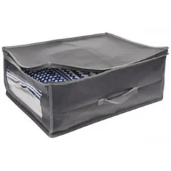 Unterbettkommode - ideal zur Organisation von Kleidung, Bettwäsche & Decken - Sichtfenster, Handgriff, faltbar - Staub-, Mottenschutz 50x38x20cm