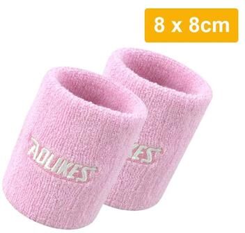 Uplifted Finds AOLIKES Premium Cotton Moisture Wicking Sports Wrist Sweatbands (1 Pair) 8cm Pink