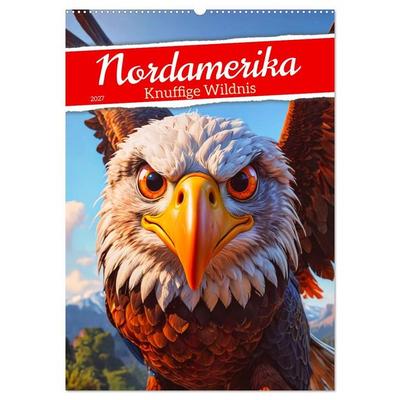 Nordamerika - Knuffige Wildnis (Wandkalender 2027 DIN A2 hoch), CALVENDO Monatskalender