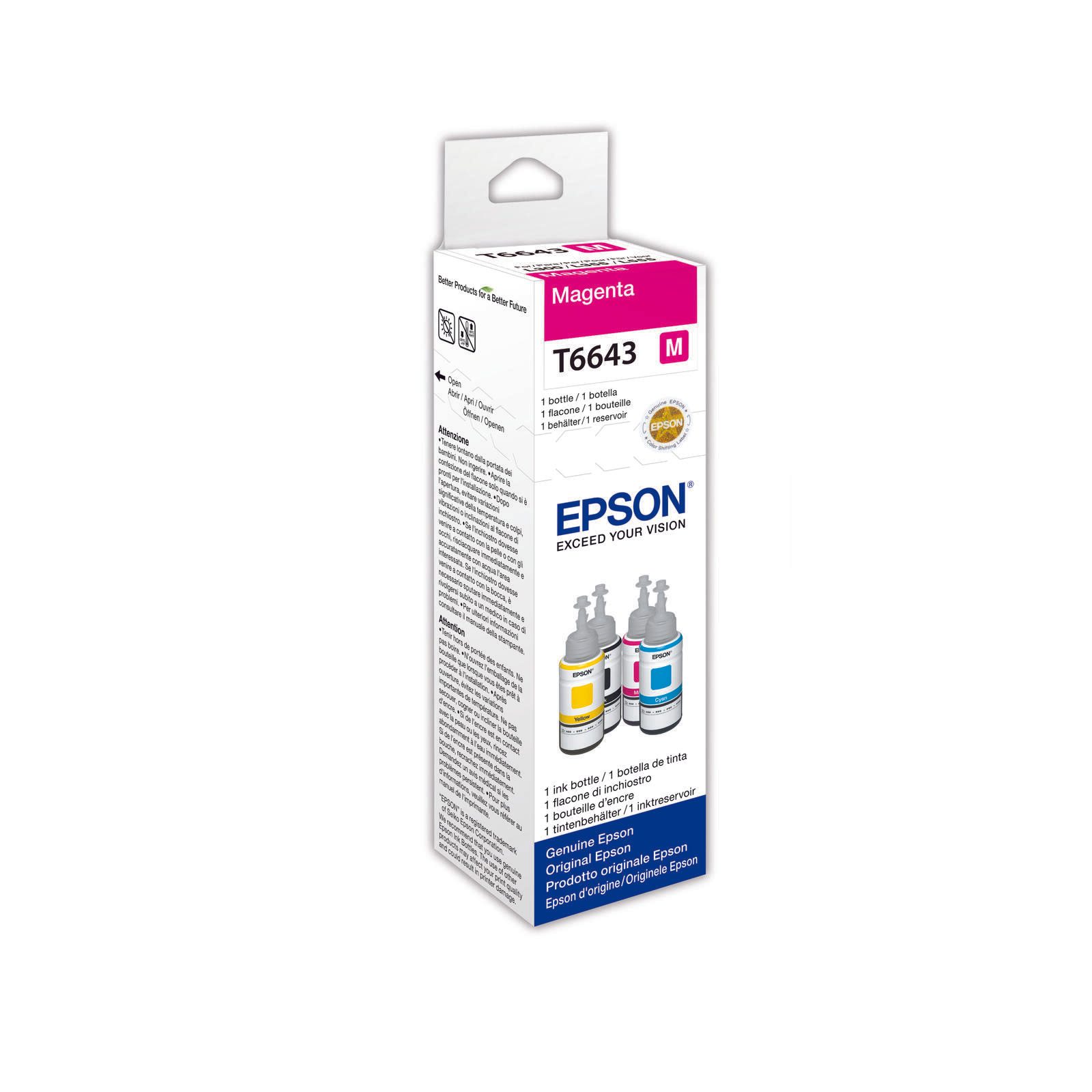 Epson Original T6643 Nachfülltinte magenta 6.500 Seiten 70ml (C13T664340)