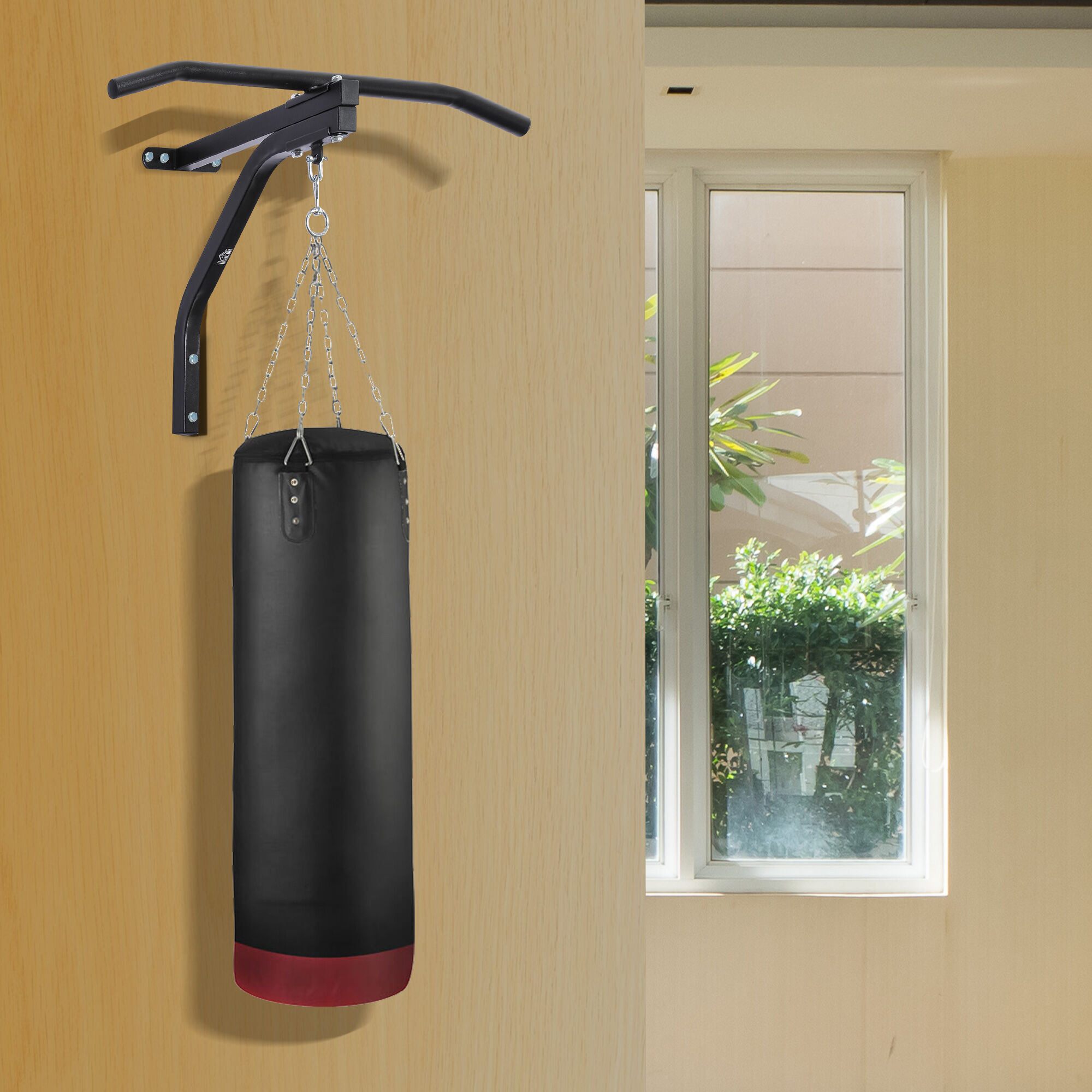 Altro Staffa Di Supporto Per Sacco Da Boxe Con Barra Per Trazioni, 93x47x51cm, Nero