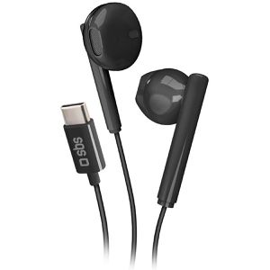 SBS Kopfhörer Studio Mix 65c, schwarz, In-Ear, mit Mikrofon, kabelgebunden, USB-C