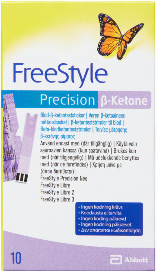 FreeStyle Precision Beta-Blodketon Teststrimler Medicinsk udstyr 10 stk