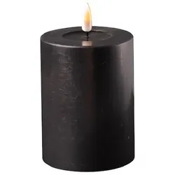 Deluxe Homeart LED Stumpenkerze Real Flame salbei green, 10 cm, Ø 7,5 cm