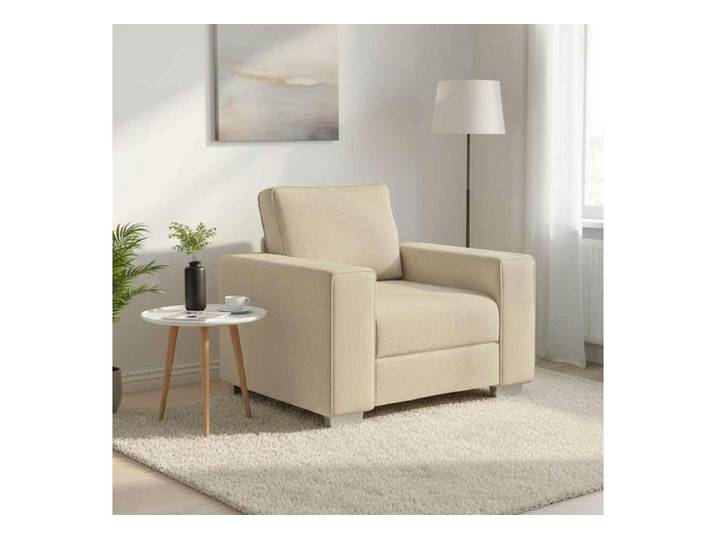 vidaXL Sofa, Sofa 59cm Creme Stoff