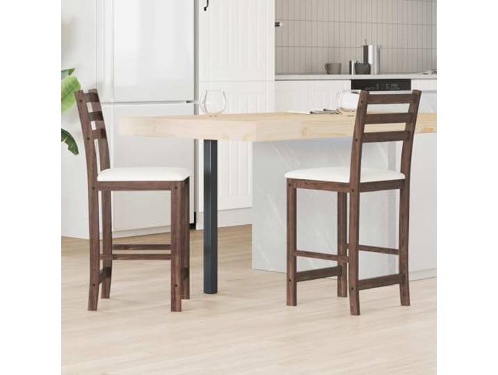 KGHFDVB Esszimmerstühle 2er Set Massives Gummiholz Hellbraun für Küche Massives Kautschukholz, ergonomische Rückenlehne, minimalistisches Design, einfache Montage, pflegeleichte Oberfläche