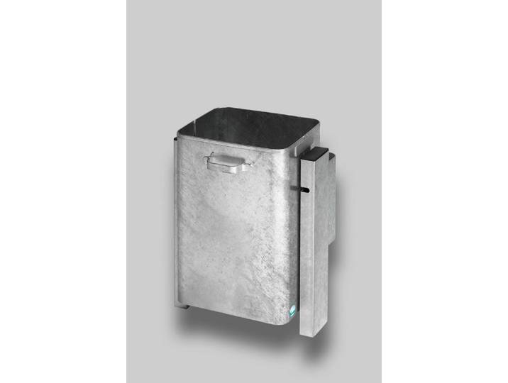 PROREGAL® Mülleimer Abfallsammler Wand- oder Rohrbefestigung 55x41x33 Feuerverzinkt