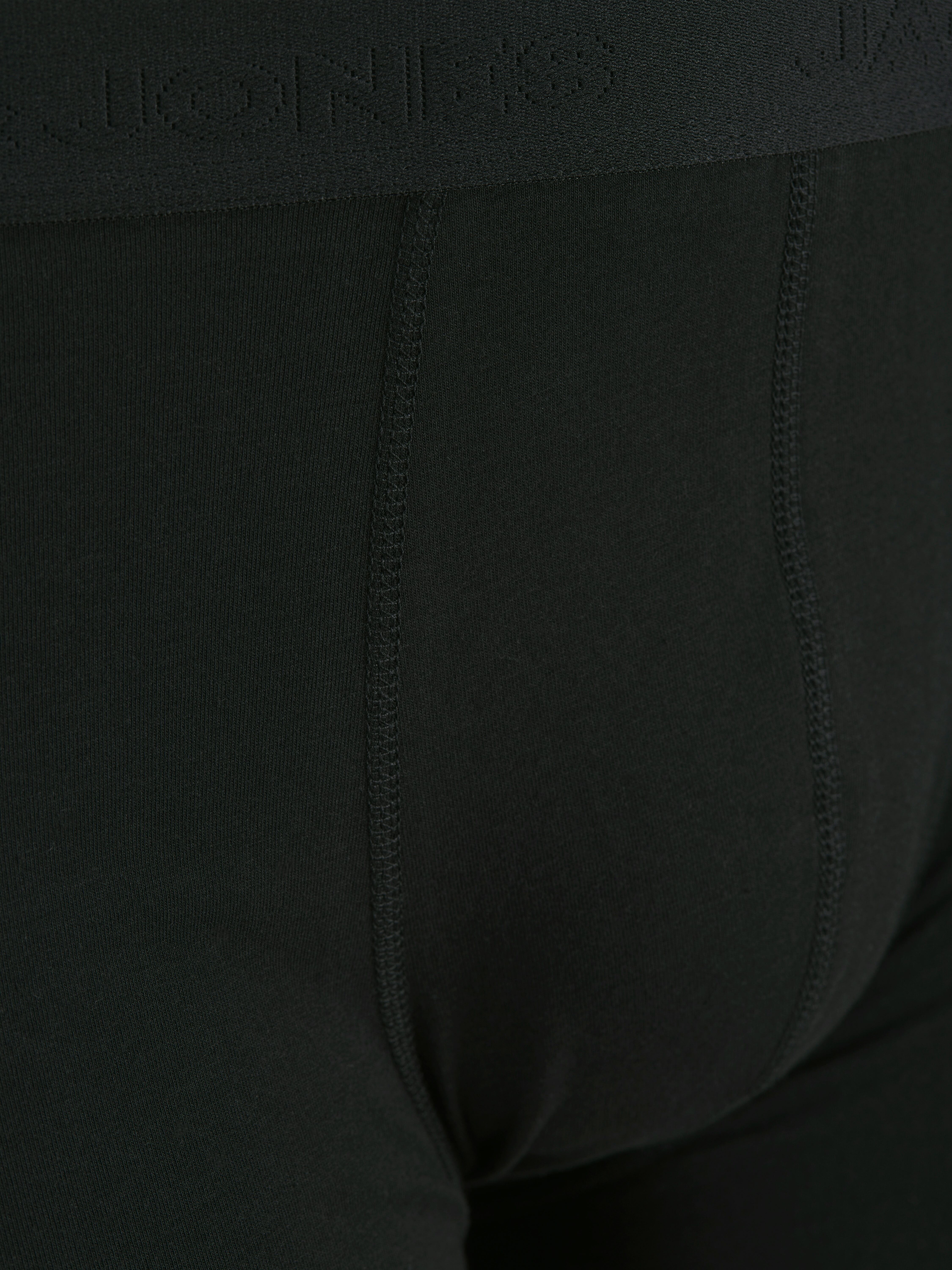 Trunk "JACTONE IN TONE TRUNKS 5 PACK NOOS PLS", Herren, Gr. 4XL, 5 Stk., Jersey, schwarz (schwarz pack:schwarz, schwarz, schwarz, schwarz), Jersey, Obermaterial: 95% Baumwolle, 5% Elasthan, JACK & JONES PLUSSIZE, unifarben, Unterhosen Trunk