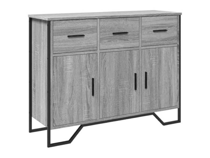 Fisinber Sideboard Grau Sonoma 97x32,5x74,5 cm Kommode mit Türen Stilvoller Beistellschrank für Wohnzimmer und Schlafzimmer. Stabile Metallbeine und vielseitiger Stauraum hinter Türen.