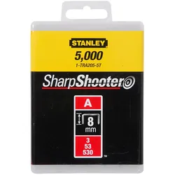 STANLEY Klammern Typ A 8 mm 5000 St. für Elektro- u. Handtacker Typ A stabile Verpackung - 1-TRA205-5T