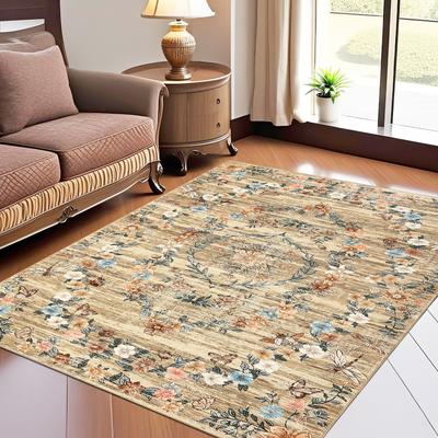 Garvee Modern Floral Wreath Insect Pattern Area Rug