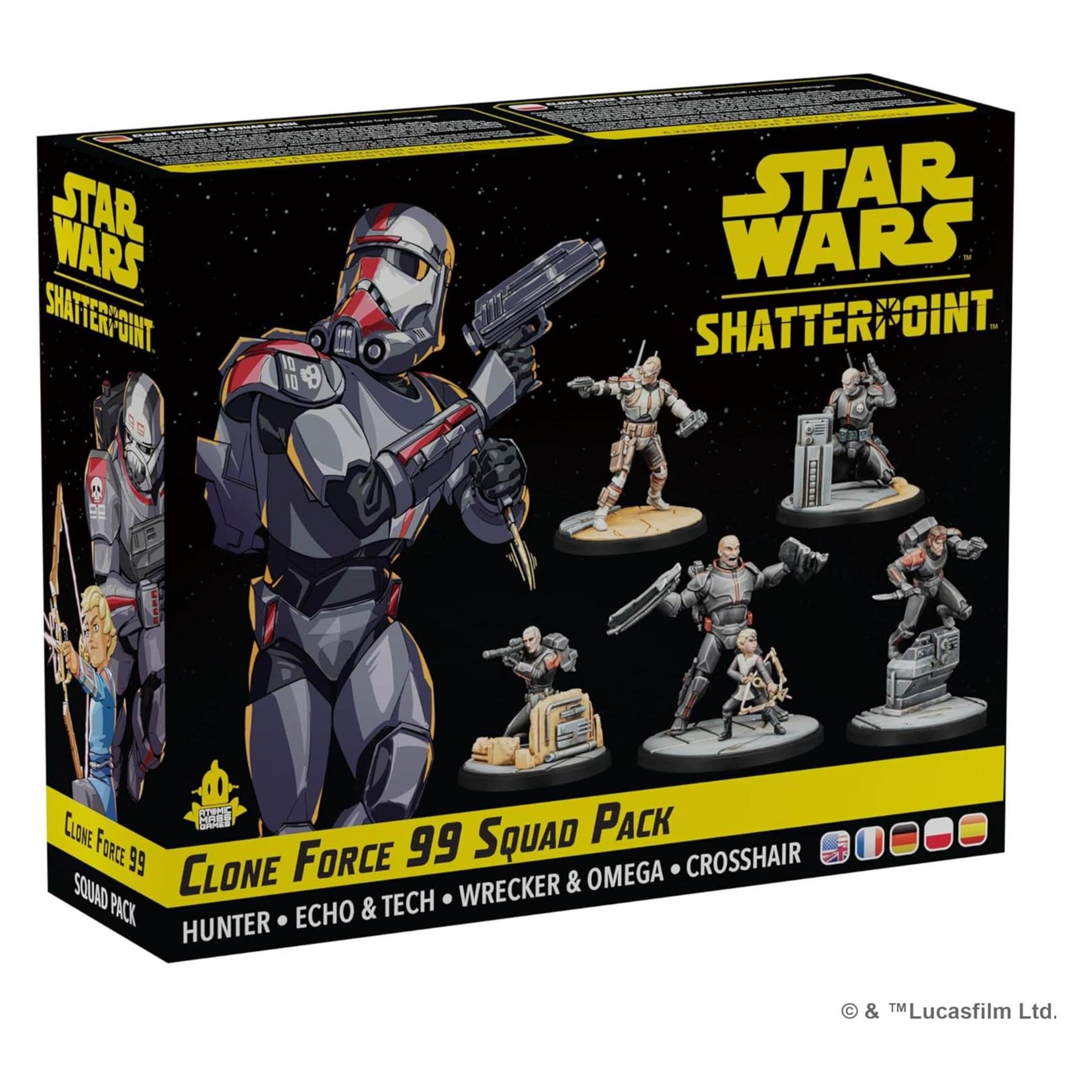 Atomic Mass Games AMGD1024 - Star Wars: Shatterpoint - Clone Force 99 Squad Pack (Squad-Pack Kloneinheit 99 (Kunststoff) (AMGD1024)