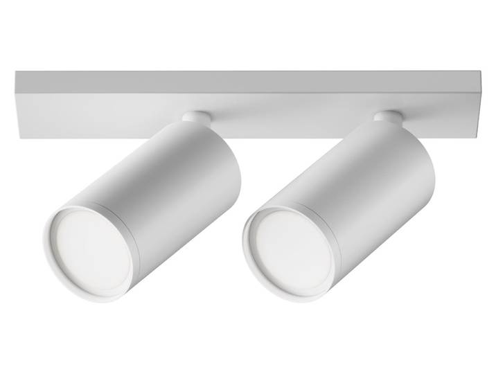 Plafonnier\, aluminium\, blanc\, réglable\, L 34\,4 cm